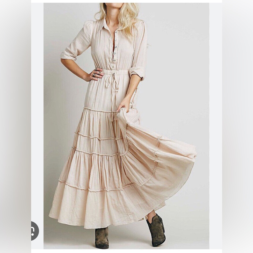 Free People Carolina K Nathalie Maxi Dress Ivory